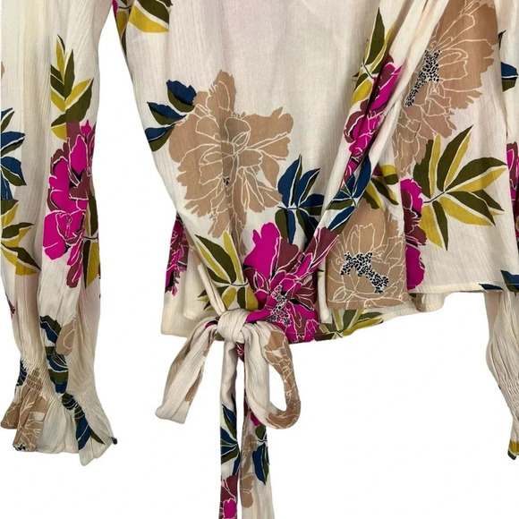 Billabong Women’s M Daisy Wrap Long Sleeve Surplice Top - Picture 7 of 12